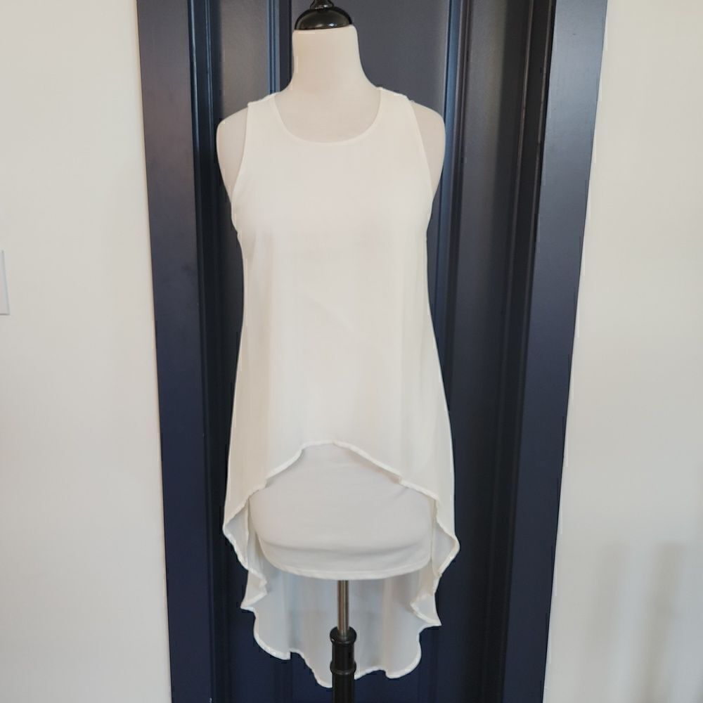 Lush high low sleeveless off white dress Size M